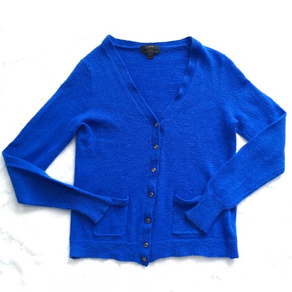 J. Crew Sweaters - Blue J Crew Italian Spun Alpaca Blend Cardigan